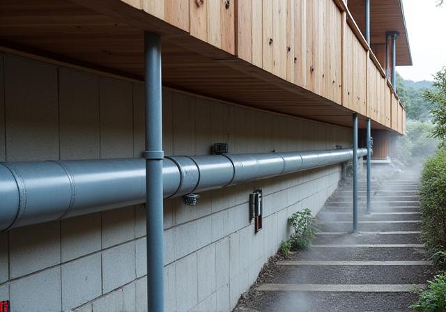 新しくなった温泉旅館の配管システム
